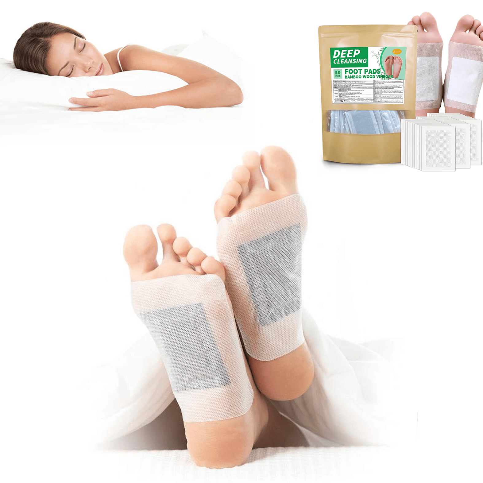 Detox Fotplåster med Naturliga Ingredienser (30 st)