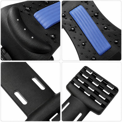 Effektivt nackstöd med 4 nivåer, massagepunkter och ergonomisk design.