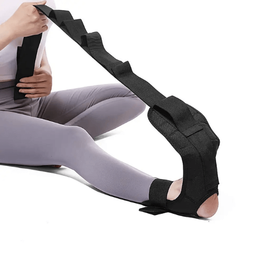 Hälsporre stretchband som används för stretch av foten