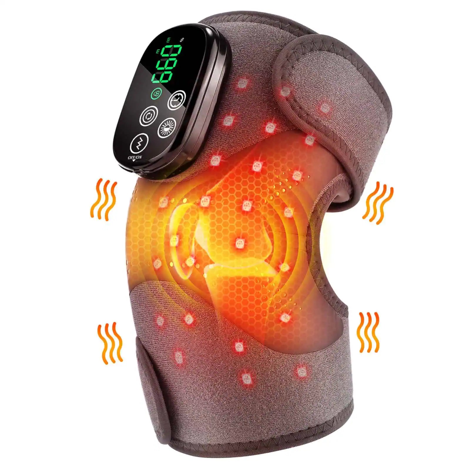 Knämassage med rödljusterapi och vibration
