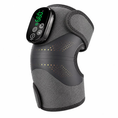 Knämassage med rödljusterapi, värme och vibration för stöd och avslappning av knäleden.