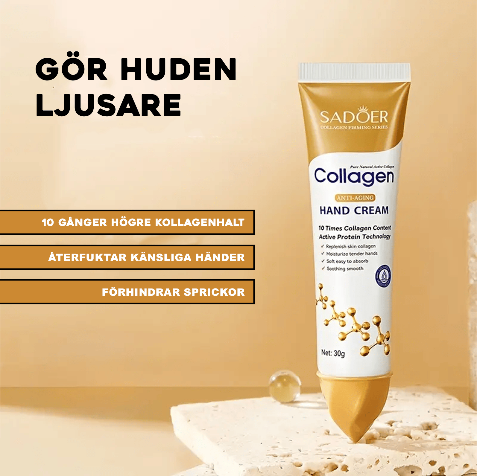 Kollagen handkräm för torra och känsliga händer (30g)