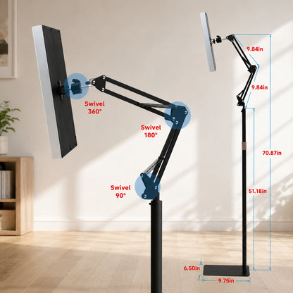 Justerbart golvstativ med flexibel vinkel och roterbar arm
