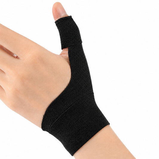 Självhäftande tumstöd på hand