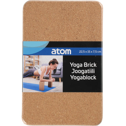 Atom yogablock i kork 22,5 x 15 x 7,5 cm med originalförpackning